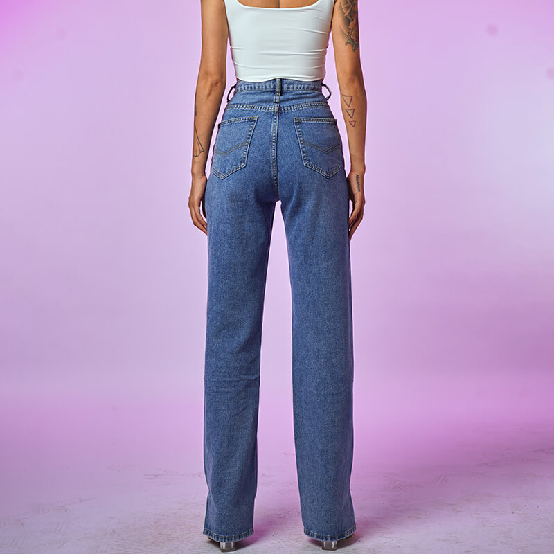 Women's Jeans straight leg Mom Jeans Baggy High Waist Straight Pants Women 2020 Fashion Casual Loose Undefined Trousers LJ201127