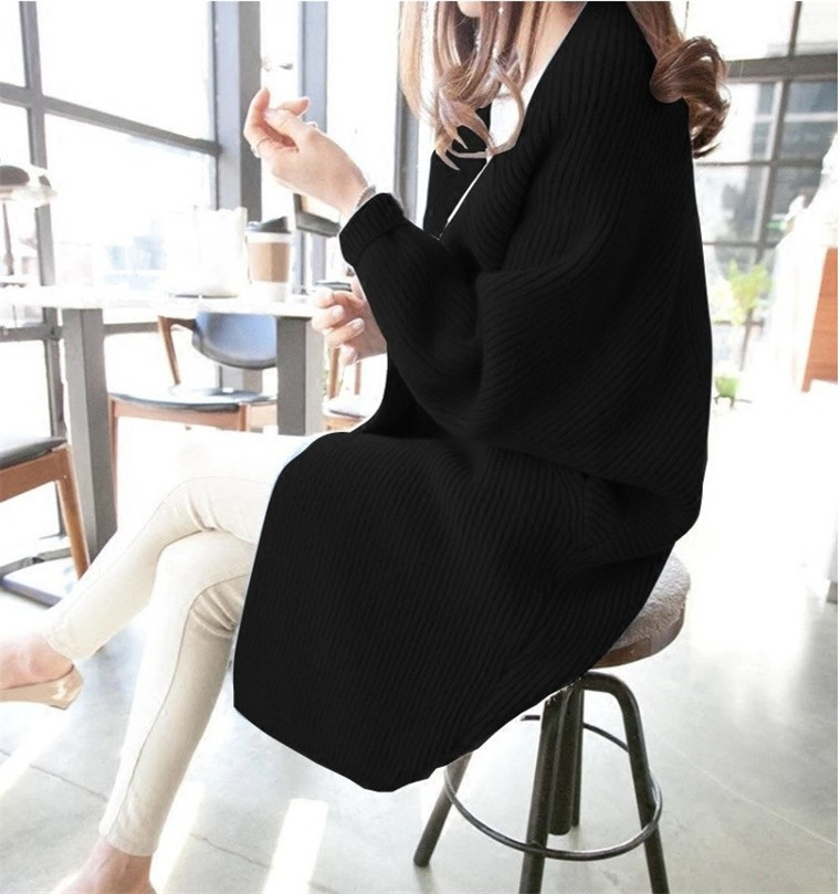 Autumn Winter Batwing Sleeve Knitwear Cardigan Women Large Size Knitted Sweater Cardigan Female Elegant Jumper Coat Y200909