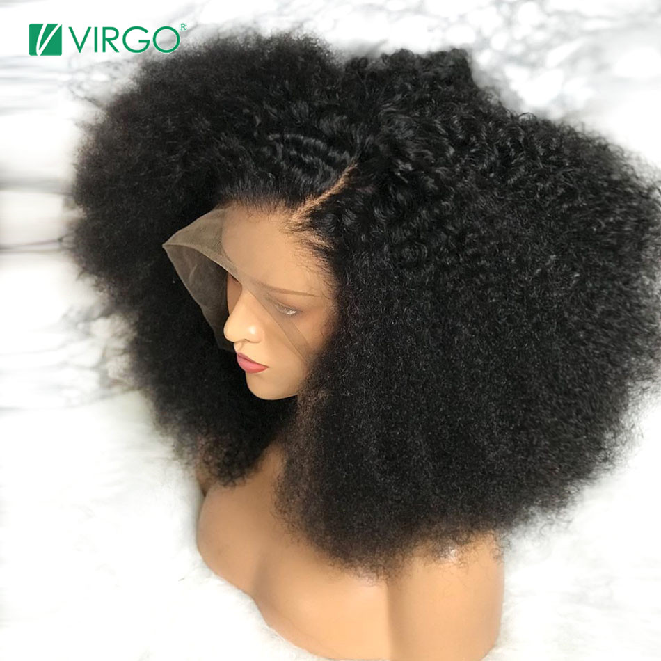 New short Afro Kinky Curly Wig For Black Women synthetic Heat Resistant Remy lace front Wig natural hairline