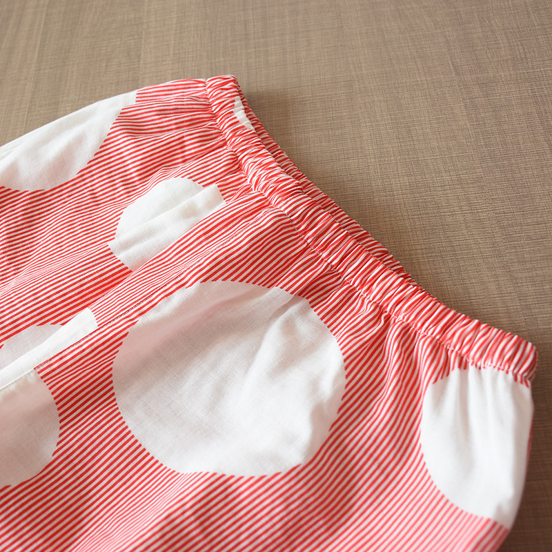 Summer New Casual Comfortable Simple Wind Short Sleeve Trousers Home Pj Set Double Layer Cotton Gauze Lapel Pajamas Suit T200429