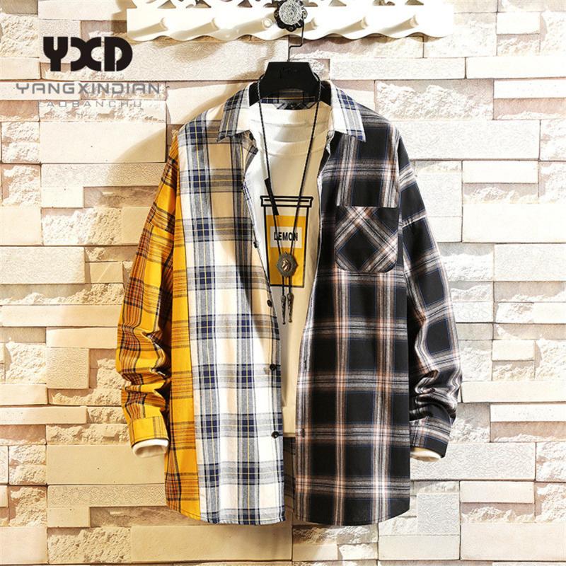 Korean Style Mens Oversized Cotton Plaid Shirt 2020 Harajuku Hip Hop Patchwork Shirts For Men Fashion Blouse Couple Clothing, Color 3
Korean Style Mens Oversized Cotton Plaid Shirt 2020 Harajuku Hip Hop Patchwork Shirts For Men Fashion Blouse Couple Clothing, Color 3
