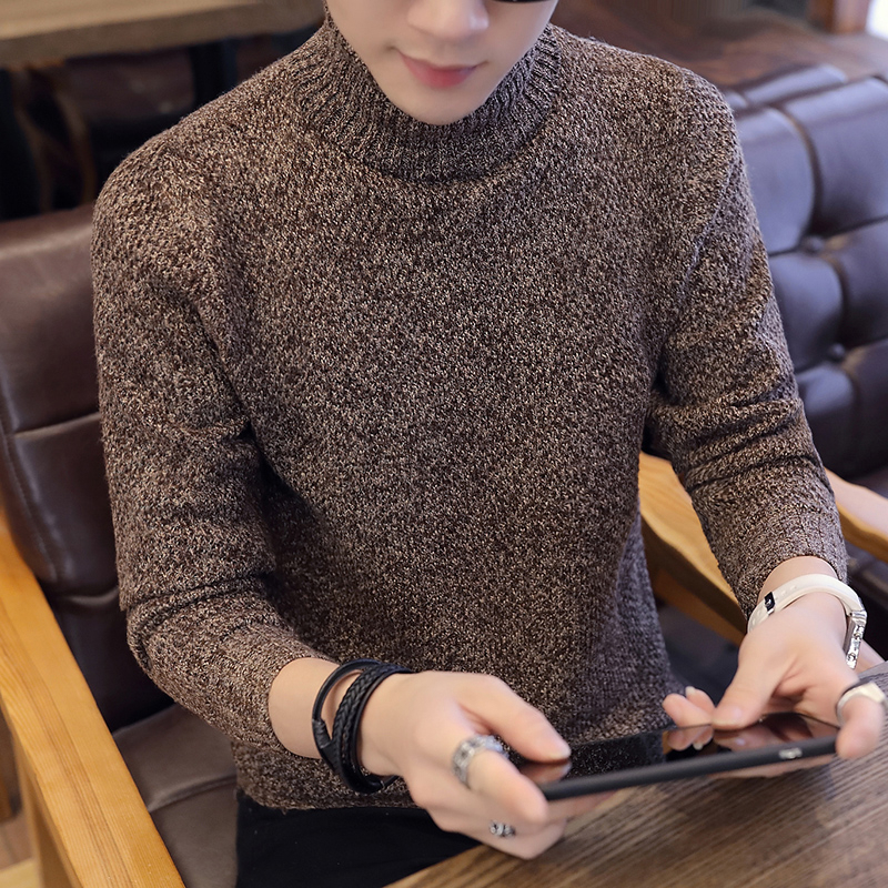 Fleece Mens Sweaters Casual Turtleneck Pullover Men Winter Black High Neck Sweater Man Long Sleeve Knitwear Men's Clothing Tops 201125