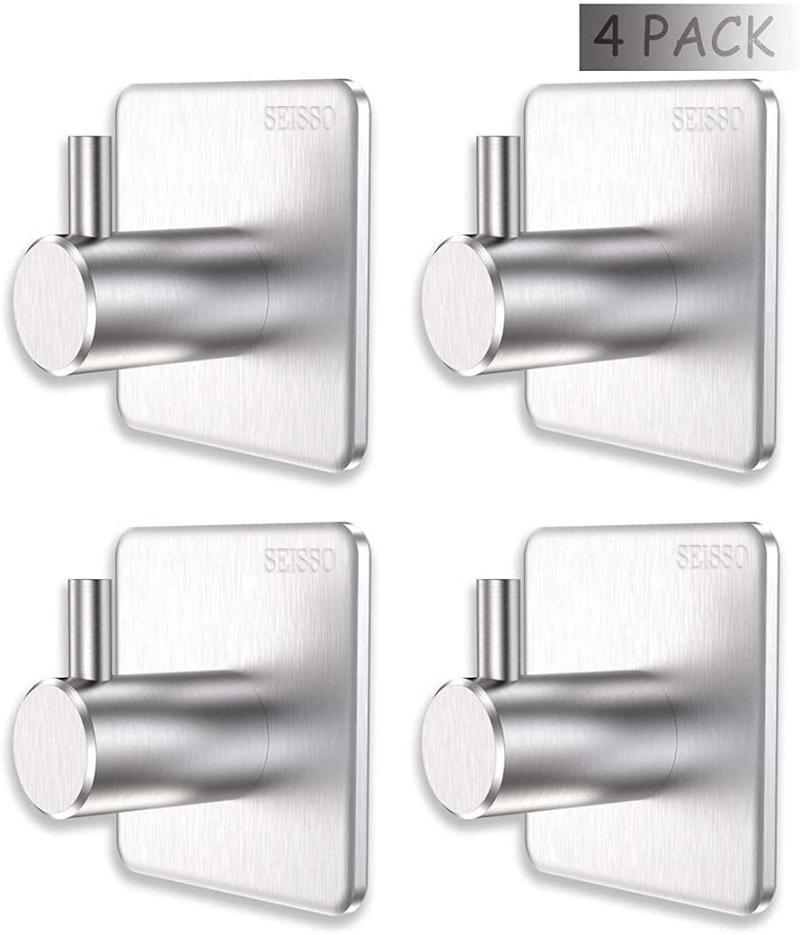 Adhesive Hooks 4 Packs Stainless Steel Hooks Heavy Duty Clothes Hanger Bathroom Kitchen Door Back Rustproof Hook1
Adhesive Hooks 4 Packs Stainless Steel Hooks Heavy Duty Clothes Hanger Bathroom Kitchen Door Back Rustproof Hook1