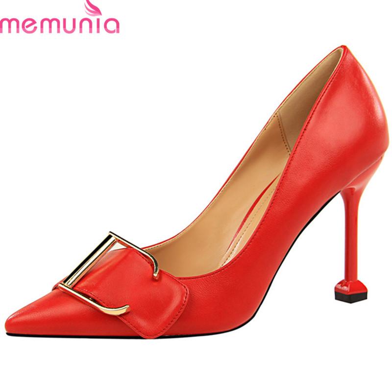 MEMUNIA 2021 newest women pumps pointed toe pu thin high heels single shoes buckle spring summer woman party wedding shoes, Black
MEMUNIA 2021 newest women pumps pointed toe pu thin high heels single shoes buckle spring summer woman party wedding shoes, Black
