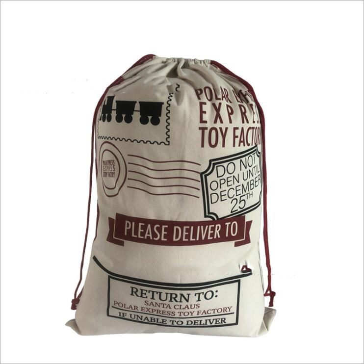 Gifts Santa Sacks Drawstring Bags Canvas Candy Gift Sack Handbags Reindeers Storage Bag Christmas Decorations B7624 Free shipping