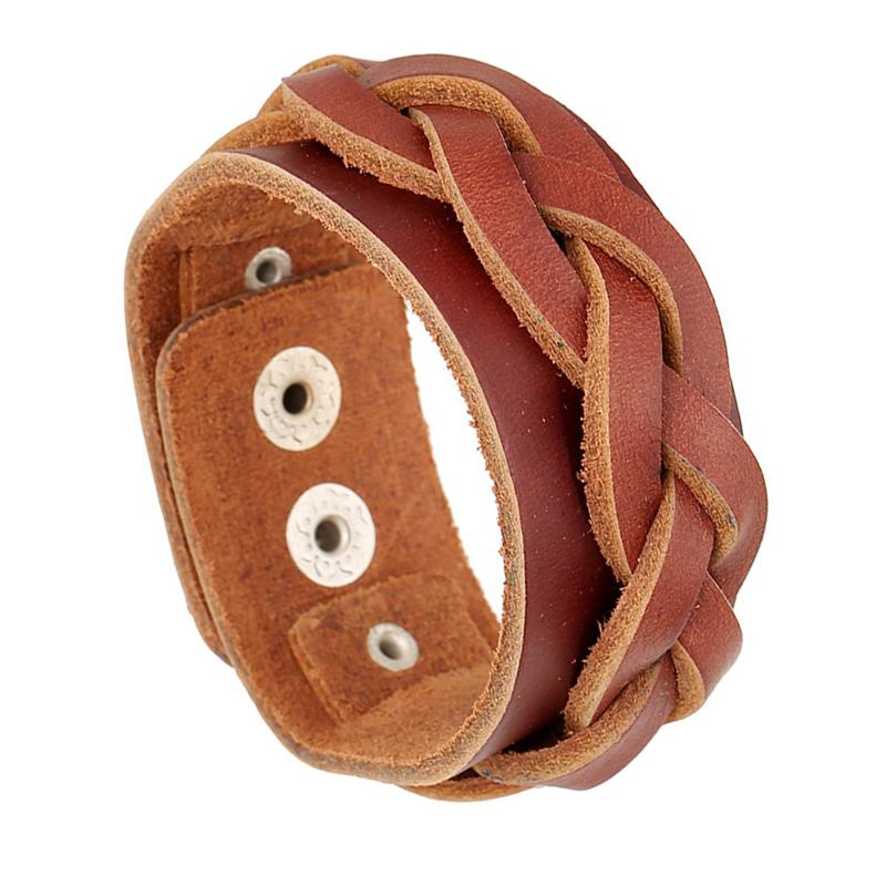 Punk Men bracelet Jewelry Braided Crafts Handmade Woven Brown Genuine Leather Simple Fashion Jewelry
Punk Men bracelet Jewelry Braided Crafts Handmade Woven Brown Genuine Leather Simple Fashion Jewelry