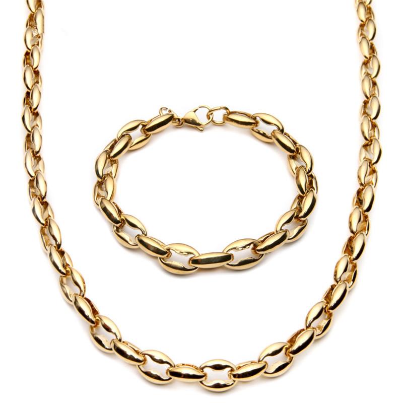 Mainlead Hiphop 9MM Gold Titanium Steel Coffee Bean Link Chain Necklace Hiphop Mens Long Necklace Chain Biker Jewelry
Mainlead Hiphop 9MM Gold Titanium Steel Coffee Bean Link Chain Necklace Hiphop Mens Long Necklace Chain Biker Jewelry