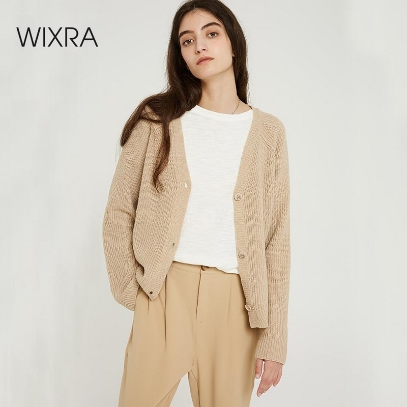 Wixra Women Stylish Knitted Cardigan Autumn Spring Pure Color V Neck Flare Sleeve Button Casual Ladies Sweaters 201123, Khaki
Wixra Women Stylish Knitted Cardigan Autumn Spring Pure Color V Neck Flare Sleeve Button Casual Ladies Sweaters 201123, Khaki