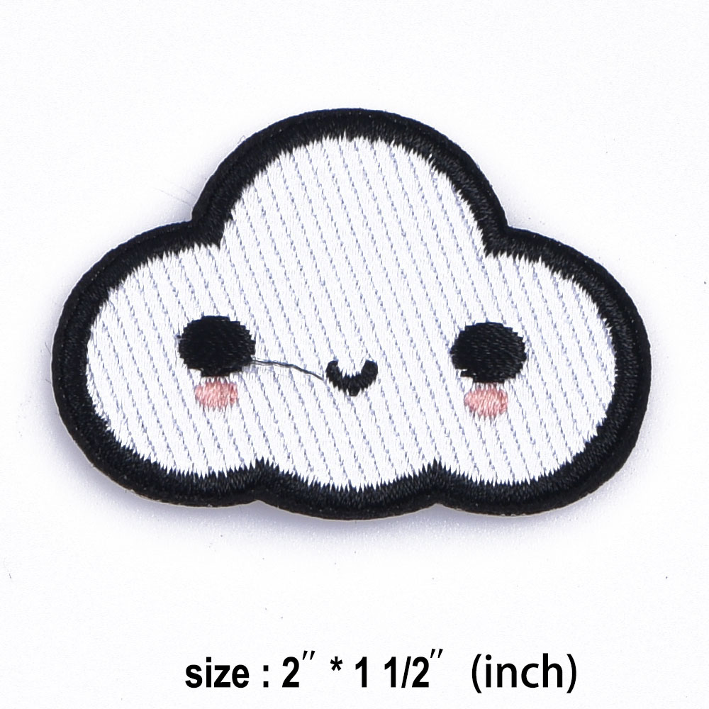 Stock or customize personalized cloud embroidery patches for clothing