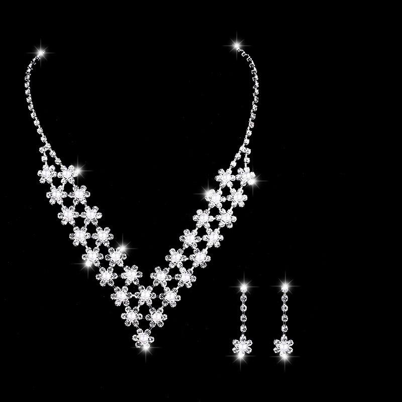 Earrings & Necklace Luxury Female Crystal Flower Jewelry Set Charm Silver Color Dangle Earring For Women Dainty White Zircon Wedding Chain
Earrings & Necklace Luxury Female Crystal Flower Jewelry Set Charm Silver Color Dangle Earring For Women Dainty White Zircon Wedding Chain