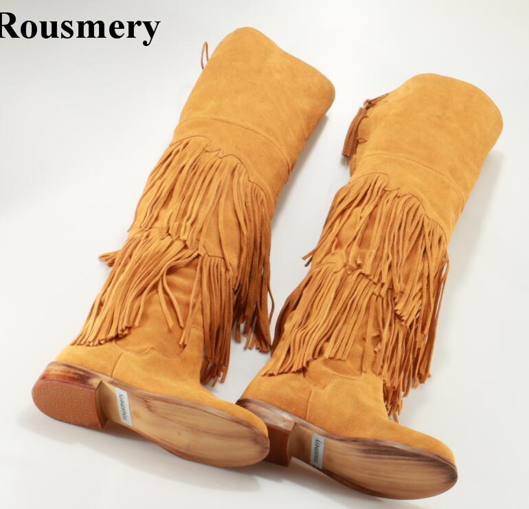 Women Winter New Design Round Toe Long Tassels Back Zipper Over Knee Flat Boots Suede Leather Long Comfortable Snow Boots, As pic
Women Winter New Design Round Toe Long Tassels Back Zipper Over Knee Flat Boots Suede Leather Long Comfortable Snow Boots, As pic