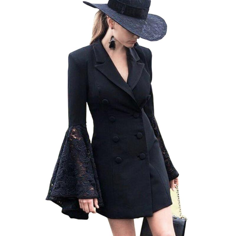 2020 Women Lace Patchwork Long Sleeve Blazers And Jackets Womens Blazer Outerwear Ladies Double Breasted Long Coat, Black
2020 Women Lace Patchwork Long Sleeve Blazers And Jackets Womens Blazer Outerwear Ladies Double Breasted Long Coat, Black