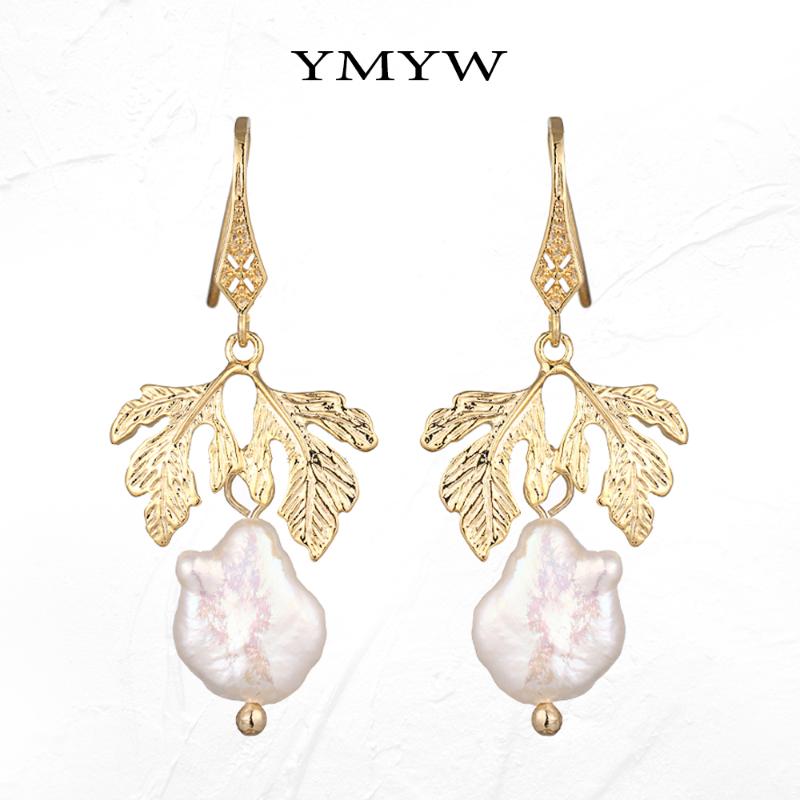 YMYW Charm Metal Stylish Baroque Gold Leaf Plant Dangle Drop Earrings Natural Pearls Trendy Earrings for Women Party Jewelry 
YMYW Charm Metal Stylish Baroque Gold Leaf Plant Dangle Drop Earrings Natural Pearls Trendy Earrings for Women Party Jewelry