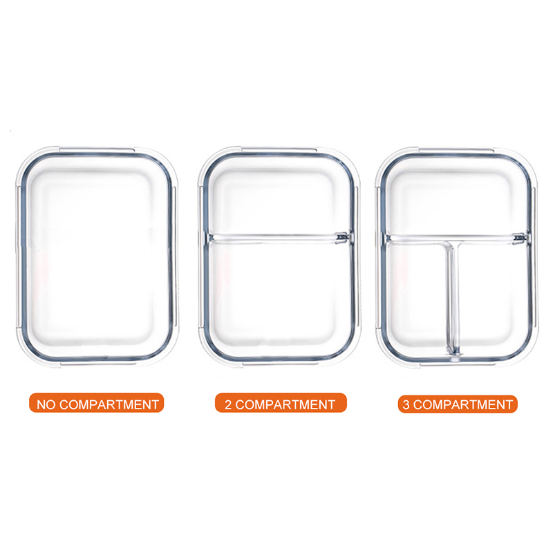 Baispo Lunch Box For Kids Glass Microwave Bento Box Food Container And Compartment Storage School Leakproof Kitchen Heated T200710