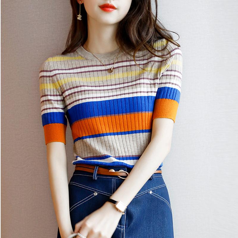 Women's Sweaters AOSSVIAO 2022 Knitted Women O-Neck Sweater Pullovers Thin Summer Basic Striped Pullover Slim Female Top, White;black
Women's Sweaters AOSSVIAO 2022 Knitted Women O-Neck Sweater Pullovers Thin Summer Basic Striped Pullover Slim Female Top, White;black