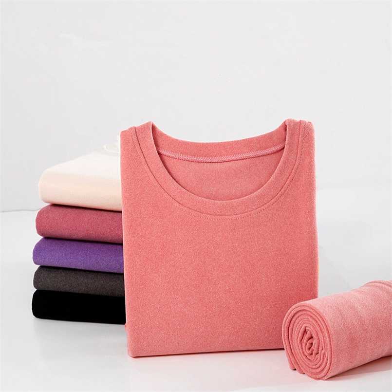2022 Thick Women's Thermal Underwear Long Johns Warm Winter Clothes Set Female Thermal Ladies Second Skin Clothing Self-heating 211221