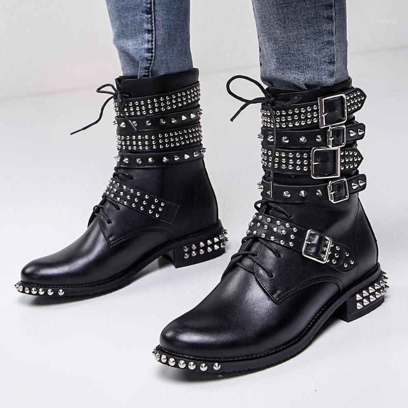 Brand Design Chic Women Shoes Boots Big Size 43 Genuine Leather Great Quality Cool Rivets Belt Buckles Motorcycles Boot1, Black
Brand Design Chic Women Shoes Boots Big Size 43 Genuine Leather Great Quality Cool Rivets Belt Buckles Motorcycles Boot1, Black
