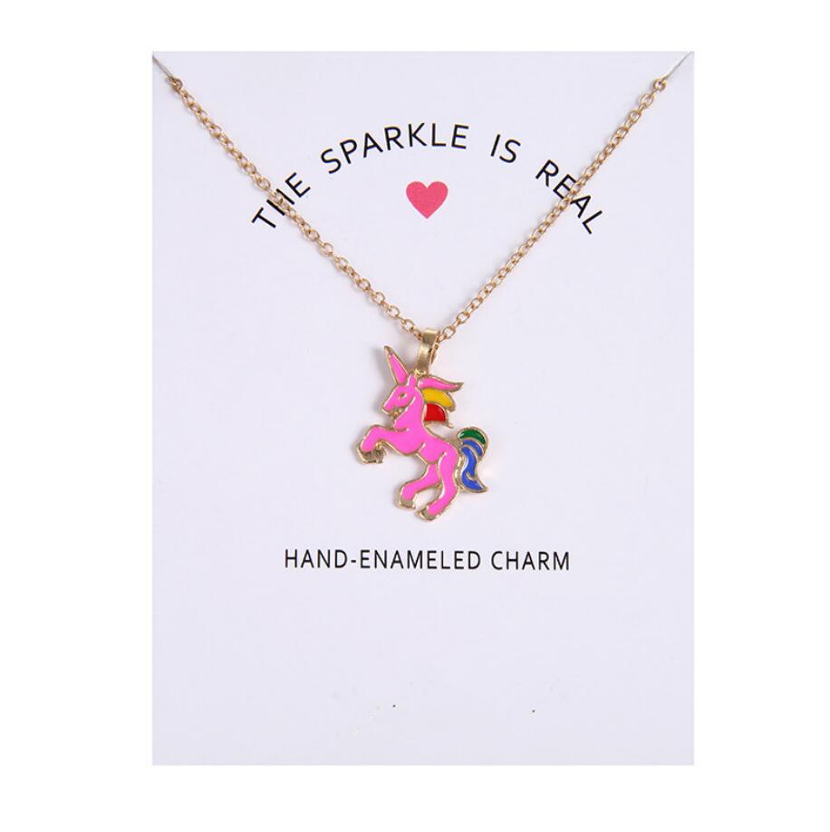 2019 Fashion Unicorn Necklace for Girls Children Kids Enamel Cartoon Horse Jewelry Women Animal Pendant Necklace with Retail Card
2019 Fashion Unicorn Necklace for Girls Children Kids Enamel Cartoon Horse Jewelry Women Animal Pendant Necklace with Retail Card