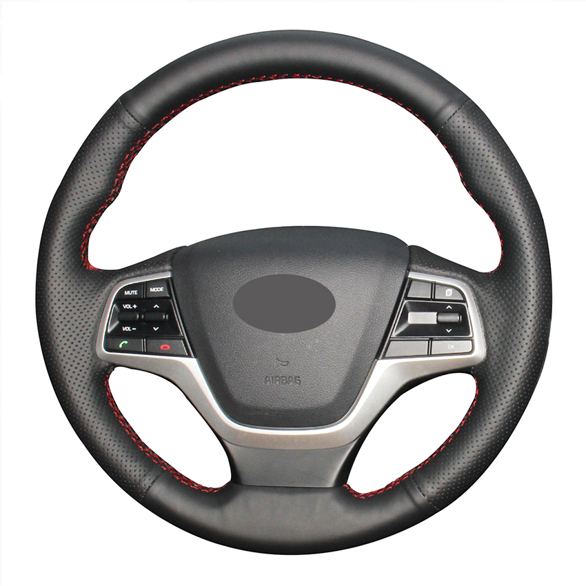 Hand-stitched Black Artificial Leather Anti-slip Car Steering Wheel Cover for Elantra 4 2020-2020 Solaris 2020-2020
Hand-stitched Black Artificial Leather Anti-slip Car Steering Wheel Cover for Elantra 4 2020-2020 Solaris 2020-2020