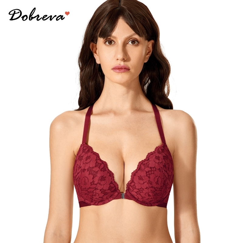 DOBREVA Women's Floral Front Closure Bra Lace Back Padded Push Up Underwire Bralette B C D DD cup 201202, Beige07
DOBREVA Women's Floral Front Closure Bra Lace Back Padded Push Up Underwire Bralette B C D DD cup 201202, Beige07