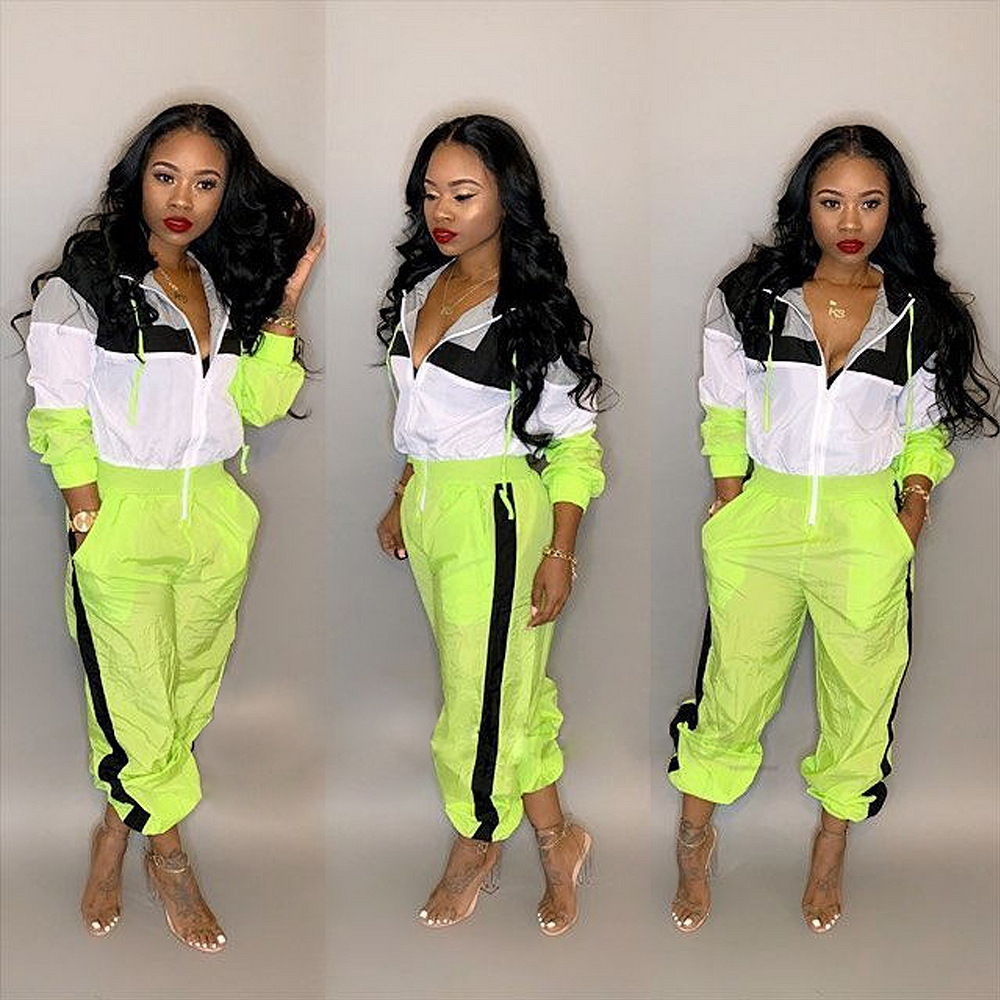 Sexy bodysuit tracksuit rompers womens jumpsuit long sleeve pockets zippers striped print slim overalls combinaison femme T200509