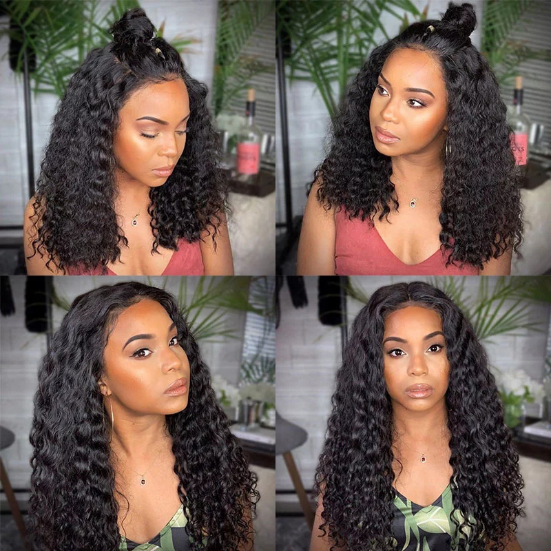 U Part Wave For Black Women Undetectable 150 Density Water Wave Human Wig Brazilian Virgin Hair