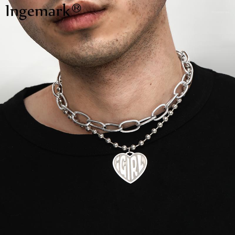 Punk Goth Cuban Choker Necklace Thick Chunky Link Silver Color Boho Big Heart Pendant Aluminum Chain Necklaces Men Women Jewelry1
Punk Goth Cuban Choker Necklace Thick Chunky Link Silver Color Boho Big Heart Pendant Aluminum Chain Necklaces Men Women Jewelry1