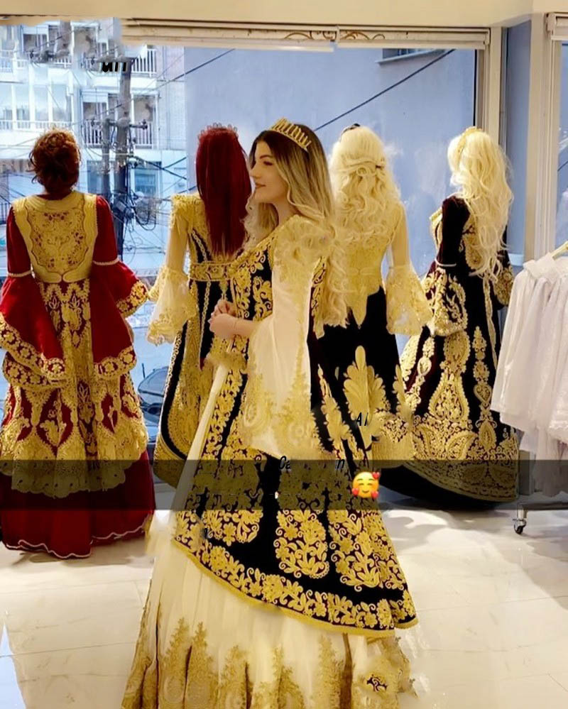 Traditional Albanian Evening Dresses With Coat Velvet Long Sleeve Lace Kosovo Prom Gowns Party Wear abendkleider