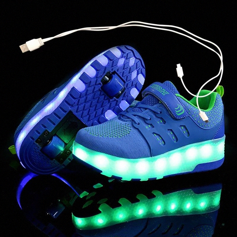 Children Two Wheels Luminous Glowing Sneakers Red Pink Blue Led Light Roller Skate Shoes Kids Led Shoes Boys Girls USB Charging #E69p
Children Two Wheels Luminous Glowing Sneakers Red Pink Blue Led Light Roller Skate Shoes Kids Led Shoes Boys Girls USB Charging #E69p