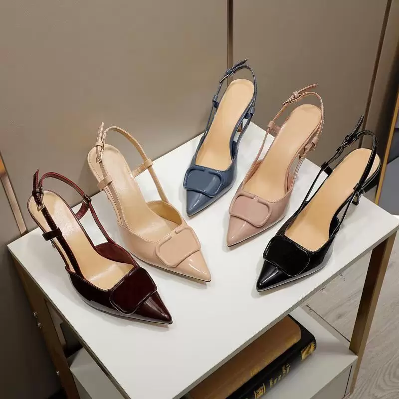 women Sandals party fashion 100% leather Pointed Dance shoe sexy designer high heels Super Lady wedding Metal Belt buckle Beach Women shoes, Black
women Sandals party fashion 100% leather Pointed Dance shoe sexy designer high heels Super Lady wedding Metal Belt buckle Beach Women shoes, Black