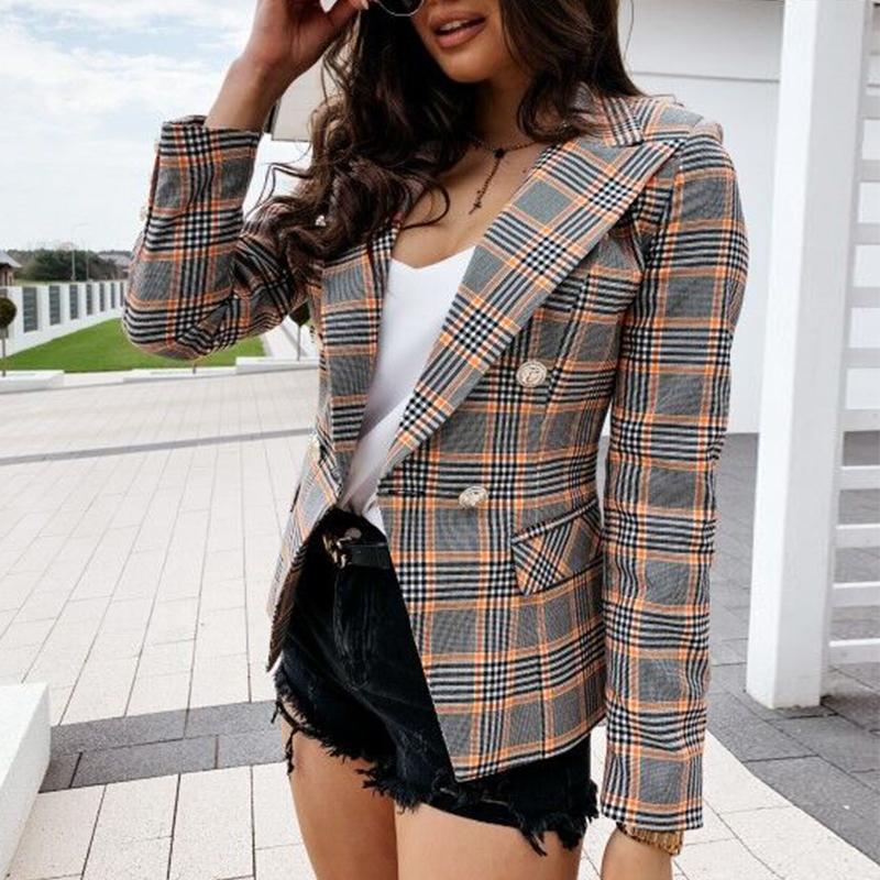 Elegant Shiny Glitter Sequin Jacket Women Double Breasted Button Chic Coat Autumn Winter Long Sleeve Office Top Outwear Chaqueta