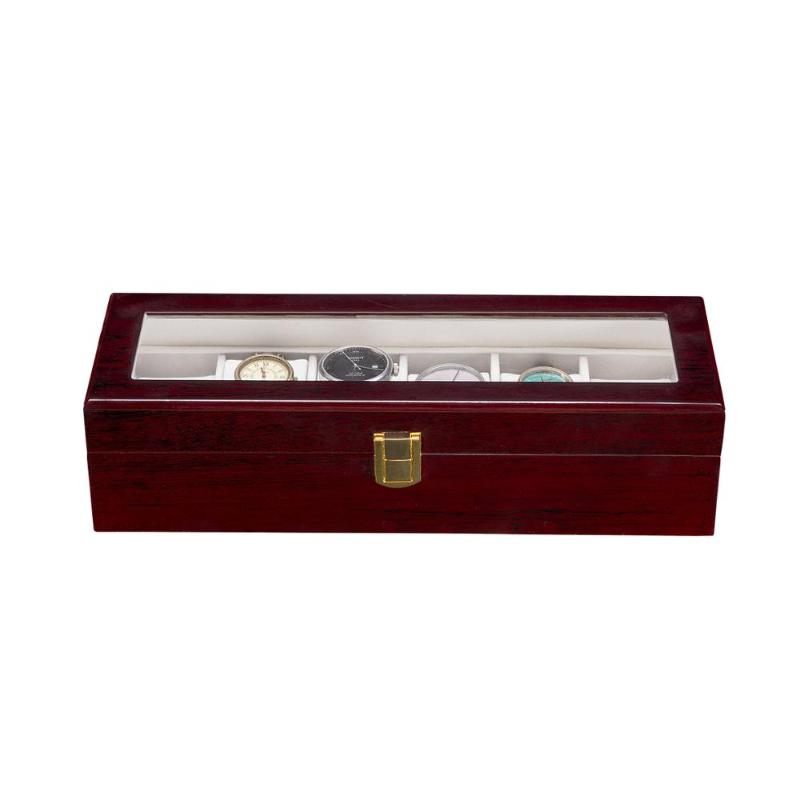 6 Slots Wooden Case Watch Display Case Glass Top Jewelry Storage Organizer Gifts, Brown
6 Slots Wooden Case Watch Display Case Glass Top Jewelry Storage Organizer Gifts, Brown