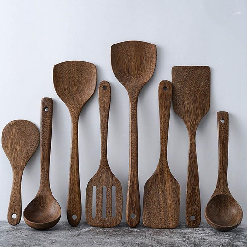 

Coffee Honey Spoons Wooden Japanese Style Stir Long Scoop Large Soup Rice Spoon Kitchen Tableware Gift1