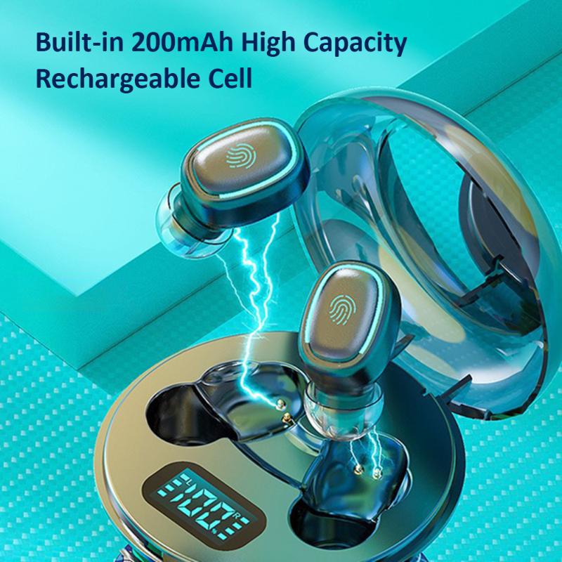 

A10 TWS5.0 BT Connected Headset Earphone Earmuff LEDs Sensitive Touching Binaural Speaker Water Resistance 200mAh High Capacity, Red