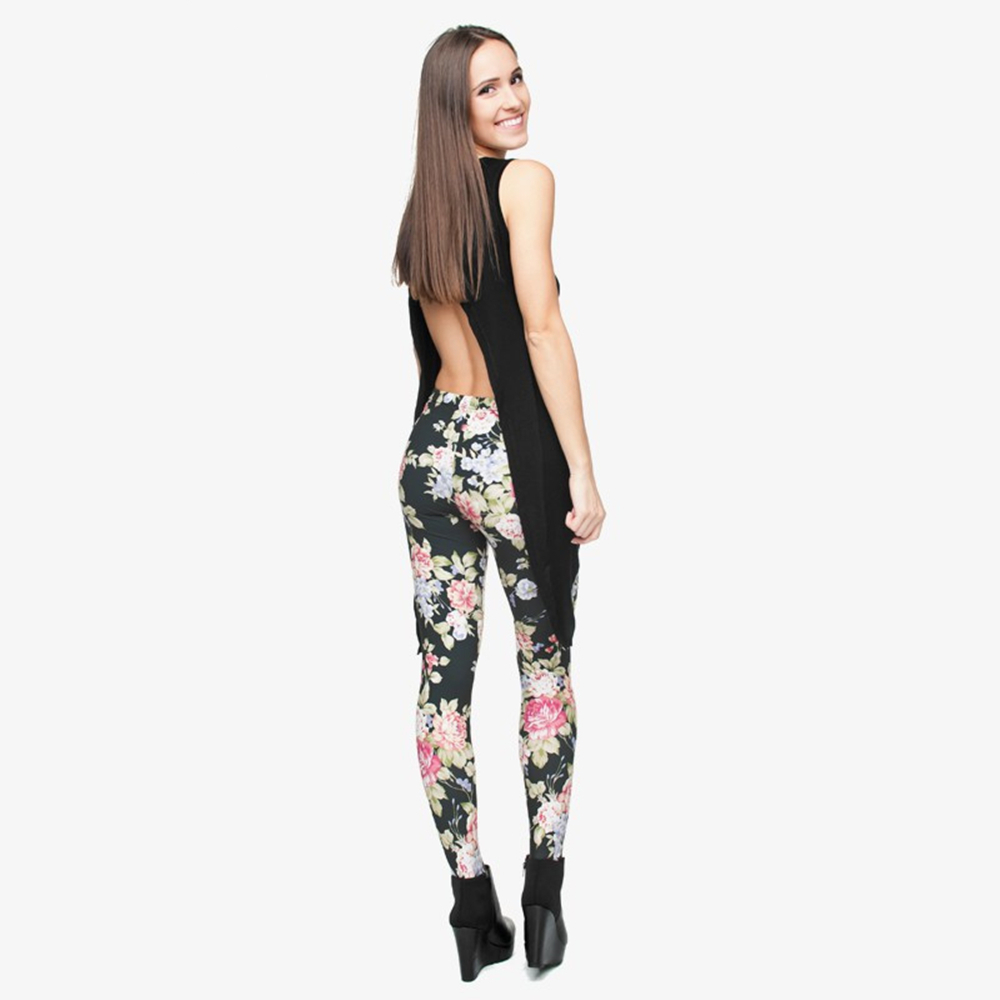 Hot Women Clothing Full Length 3D Graphic Print Fresh Flowers Leggings Sexy Fitness Punk Pants Workout 201014