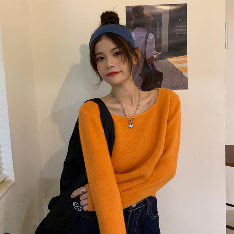 Autumn solid color warm square neck bottoming knitted sweater short long sleeve all-match fashion top, Blue
Autumn solid color warm square neck bottoming knitted sweater short long sleeve all-match fashion top, Blue