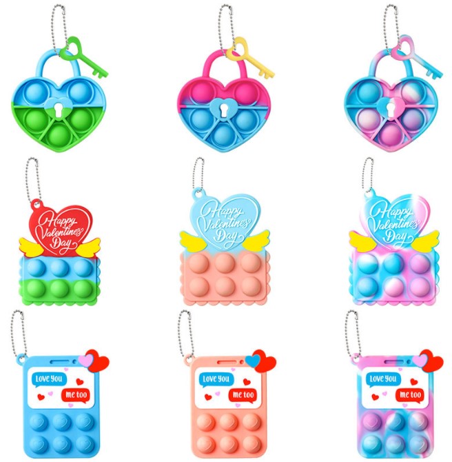 Valentine's Day Silicone Keychain Fidget Toys Push Bubble Dice Venting Artifact Fingertip Novelty Sensory Autism Needs Anxiety Reliever Toy
Valentine's Day Silicone Keychain Fidget Toys Push Bubble Dice Venting Artifact Fingertip Novelty Sensory Autism Needs Anxiety Reliever Toy