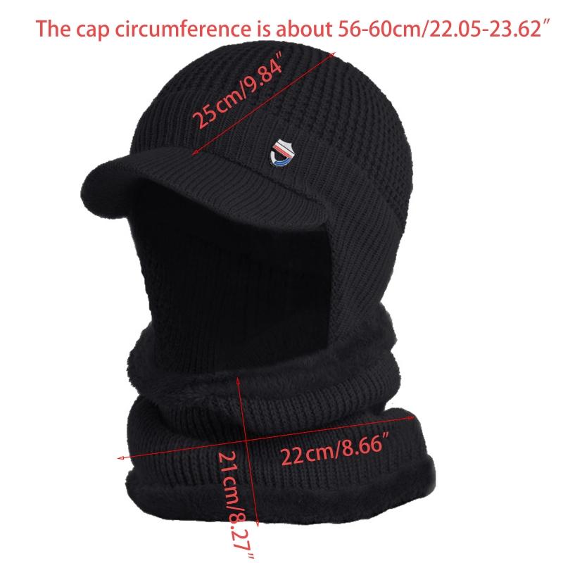 Hats, Scarves & Gloves Sets Men Winter 2Pcs Set Visor Brim Earflap Beanie Hat With Circle Scarf Knitted Thicken Plush Lined Skull Cap Neck W
Hats, Scarves & Gloves Sets Men Winter 2Pcs Set Visor Brim Earflap Beanie Hat With Circle Scarf Knitted Thicken Plush Lined Skull Cap Neck W