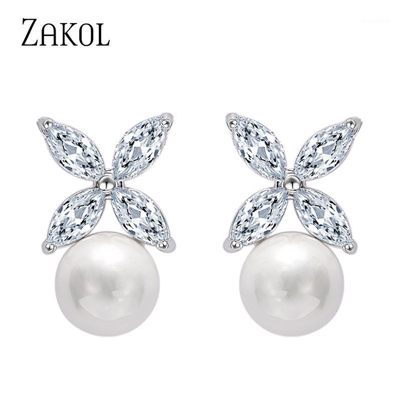 ZAKOL Hot Sale White Color Crystal Zircon Flower Stud Earrings Imitation Pearl Wedding Jewelry Boucles d'oreilles FSEP5251
ZAKOL Hot Sale White Color Crystal Zircon Flower Stud Earrings Imitation Pearl Wedding Jewelry Boucles d'oreilles FSEP5251
