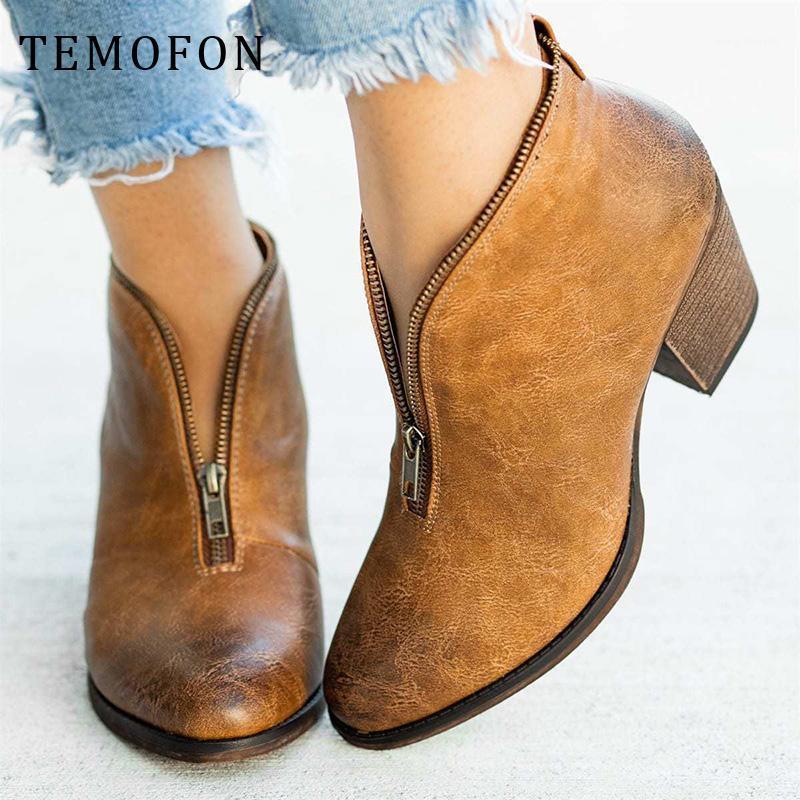 TEMOFON 2020 autumn winter boots women square heel ankle boots fashion female shoes pointed toe sexy winter booties women VT14131, Grey 1
TEMOFON 2020 autumn winter boots women square heel ankle boots fashion female shoes pointed toe sexy winter booties women VT14131, Grey 1