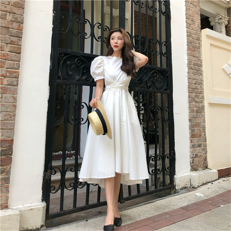 2021 New Rough Retro-french Female Dress White Yellow Puff Sleeve Back Loop Midi Line Up Skinny Waist Dressed As a Vacation PE39, Green.
2021 New Rough Retro-french Female Dress White Yellow Puff Sleeve Back Loop Midi Line Up Skinny Waist Dressed As a Vacation PE39, Green.