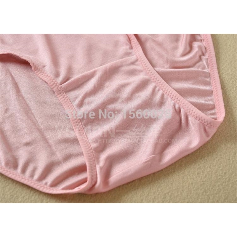 Top 100% Mulberry Silk Panties Women Mid waist Seamless Comfortable Antibiotic Plus Size Briefs M/L/XL Free Shipping 201112