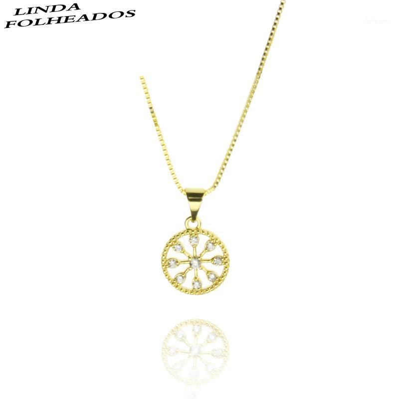 Fashion gold copper necklace white cubic zircon roud pemdant necklace for girl party simple jewelry chain birthday gift1
Fashion gold copper necklace white cubic zircon roud pemdant necklace for girl party simple jewelry chain birthday gift1