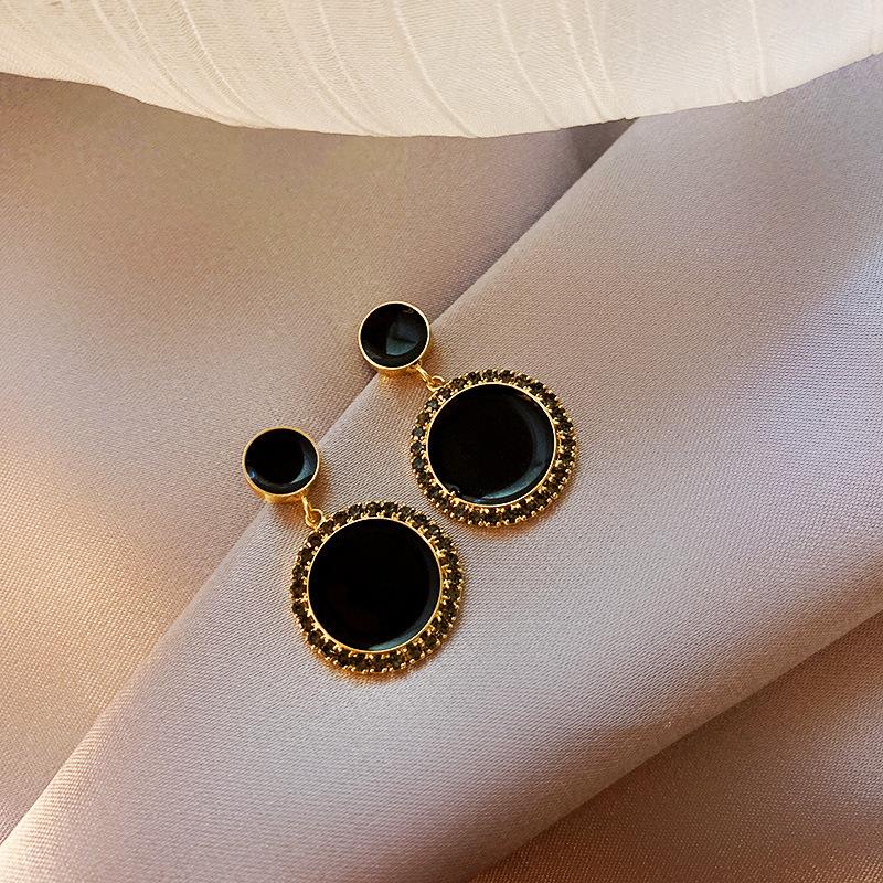 Origin Summer Japanese Black Circle Crystal Dangle Earrings for Women Exaggerated Geometrical Earrings Wedding Gifts Jewelry
Origin Summer Japanese Black Circle Crystal Dangle Earrings for Women Exaggerated Geometrical Earrings Wedding Gifts Jewelry