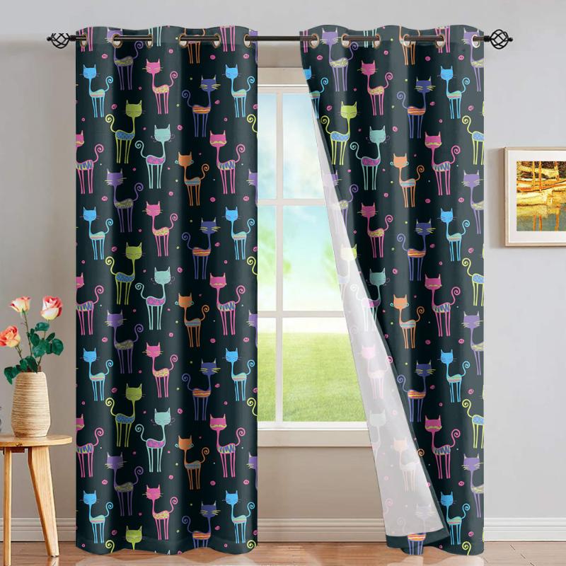 DARMIAN Cute Kitten Colorful Pattern Blackout Thermal Insulated Curtain Panel Set Home Window Dressing Full Light Blocking
DARMIAN Cute Kitten Colorful Pattern Blackout Thermal Insulated Curtain Panel Set Home Window Dressing Full Light Blocking