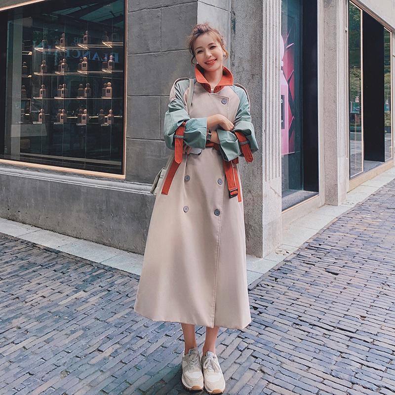Windbreaker Female 2020 Design Stitching Color Contrast Fashion Trench Coat New casual Mid-length Women' Spring Autumn Coat A41, Short
Windbreaker Female 2020 Design Stitching Color Contrast Fashion Trench Coat New casual Mid-length Women' Spring Autumn Coat A41, Short
