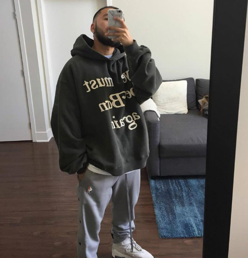 You Must Be Born Again Print Kanye West Hoodies With The Same Foam Letter Printing Men And Women Cotton And Velvet Sweater, Dark gray
You Must Be Born Again Print Kanye West Hoodies With The Same Foam Letter Printing Men And Women Cotton And Velvet Sweater, Dark gray