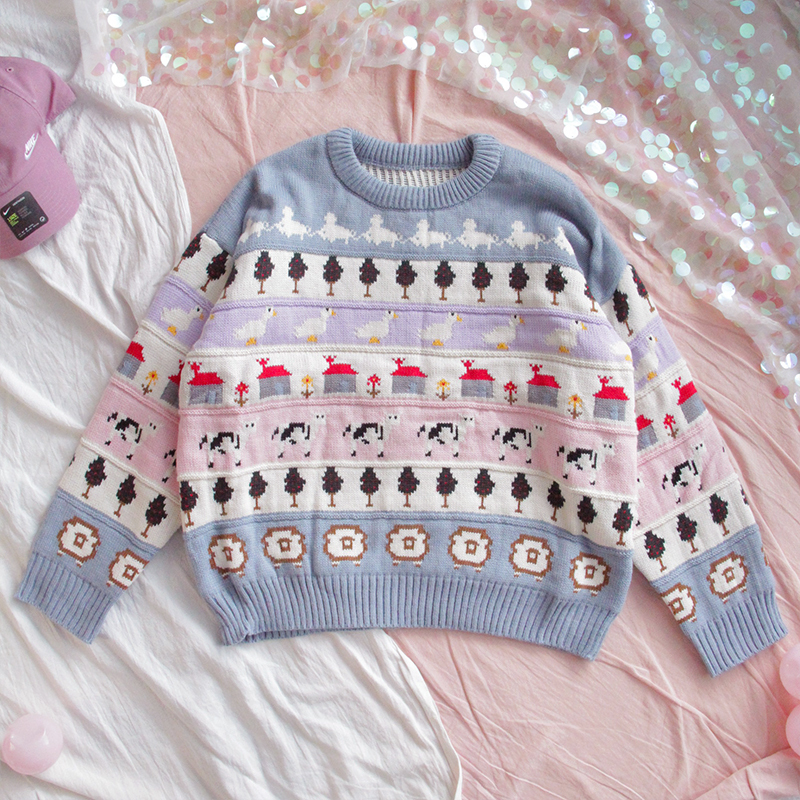Autumn Vintage Ladies Sweaters Women Thick Pullover Winter Warm Knitting Jumper Soft Long Sleeve Sweater Lovely Japanese Tops 201223