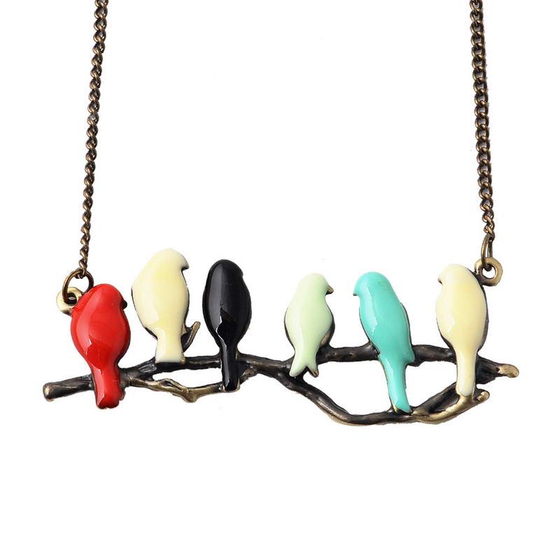Bird on a Branch Family Love Necklace Colorful Enameled Birds Necklace Enamel Animal Jewelry
Bird on a Branch Family Love Necklace Colorful Enameled Birds Necklace Enamel Animal Jewelry