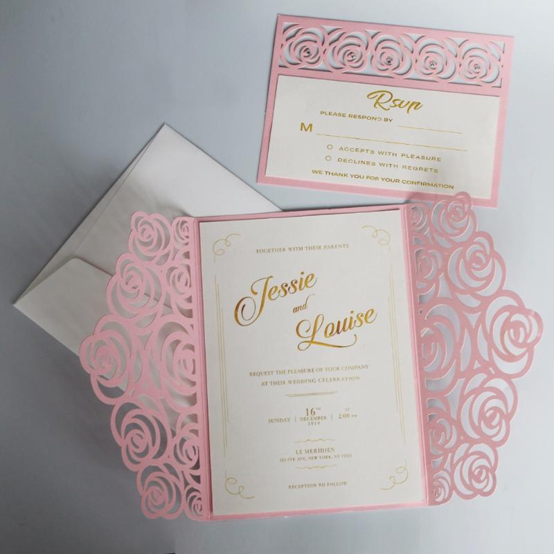 Rose Wedding Invitations Set Romantic Pink Invitation Card, Printable Wedding Invitation With Customized Wording - Set of 50 pcs
Rose Wedding Invitations Set Romantic Pink Invitation Card, Printable Wedding Invitation With Customized Wording - Set of 50 pcs